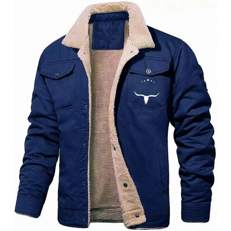 2024 Men's Fleece-Lined Casual Workwear Jacket - Stylish and Comfortable for Winter Adventures