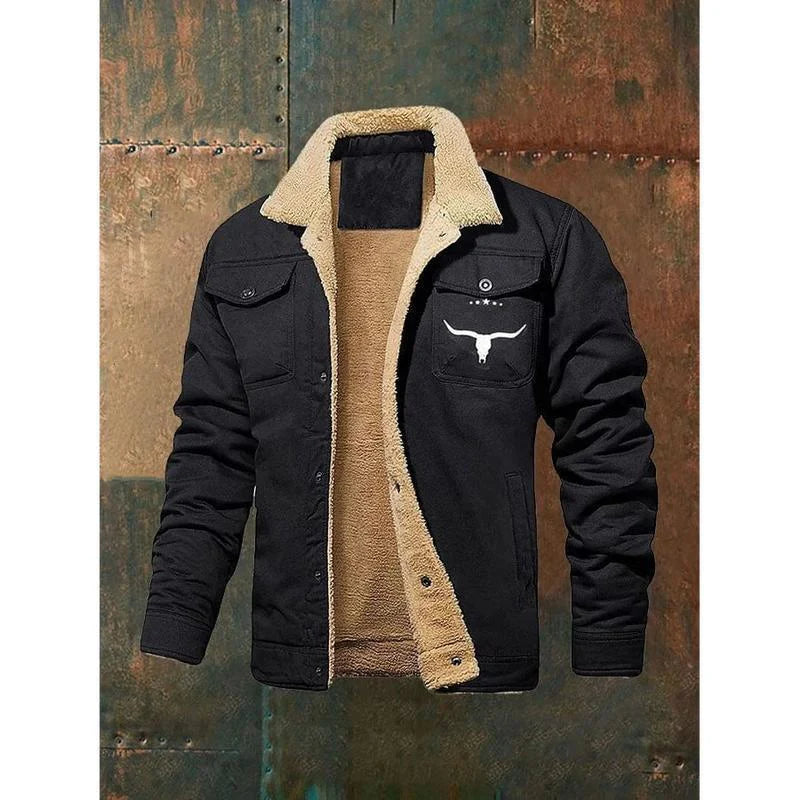 2024 Men's Fleece-Lined Casual Workwear Jacket - Stylish and Comfortable for Winter Adventures