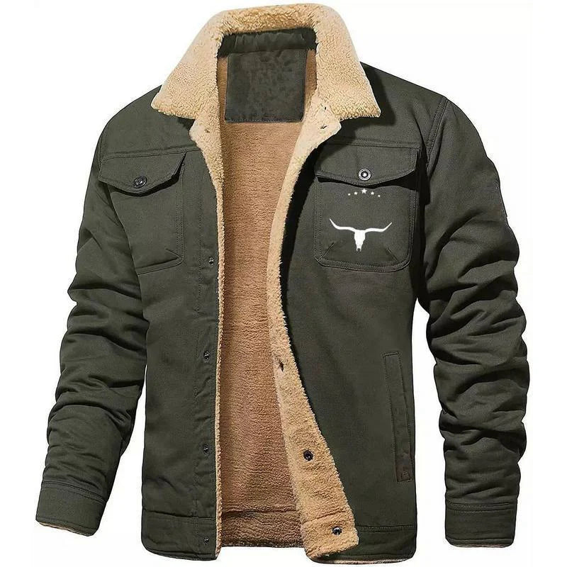 2024 Men's Fleece-Lined Casual Workwear Jacket - Stylish and Comfortable for Winter Adventures