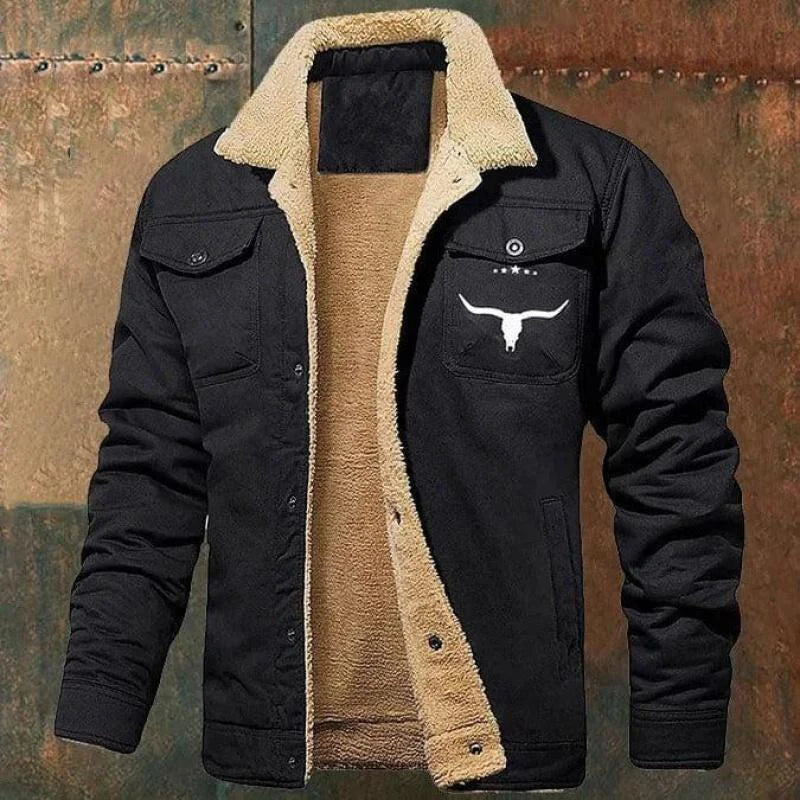 2024 Men's Fleece-Lined Casual Workwear Jacket - Stylish and Comfortable for Winter Adventures