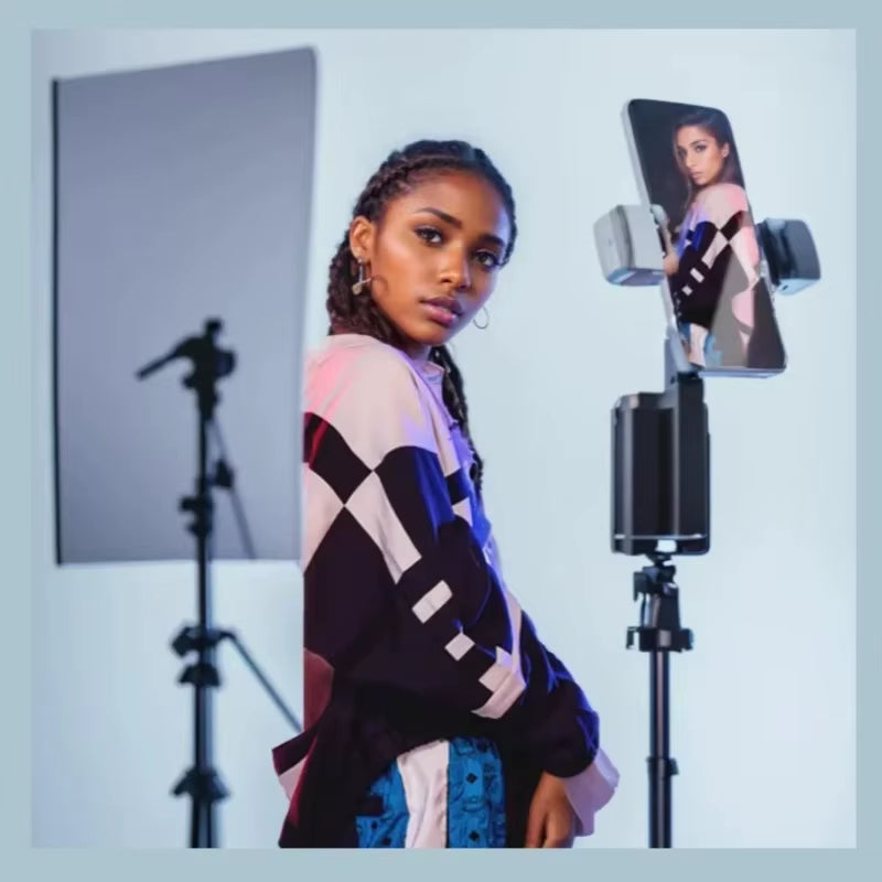 Capture Perfect Moments with the 2025 Smart Selfie Stick Gimbal Stabilizer - Bluetooth Remote & AI Gesture Control for Smartphones